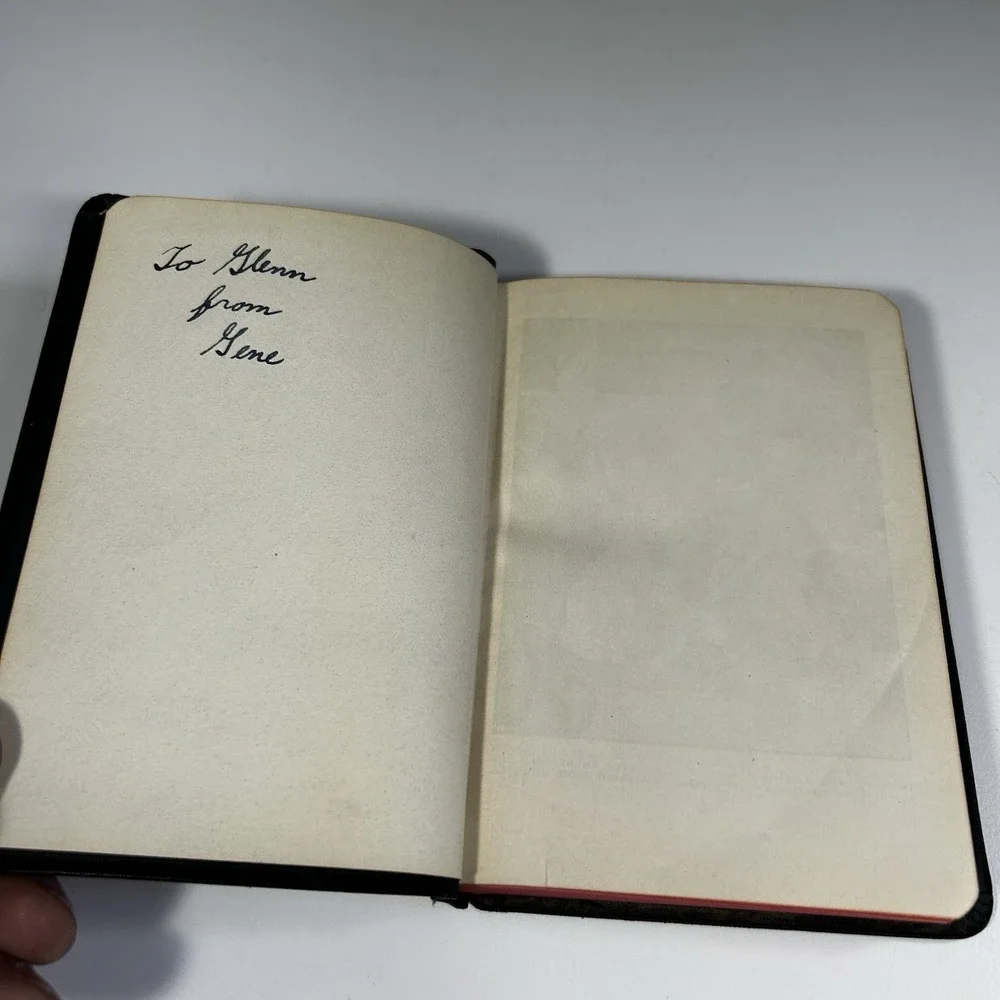 1950's New Testament Red Letter Edition Black Leather Pocket Bible Vintage